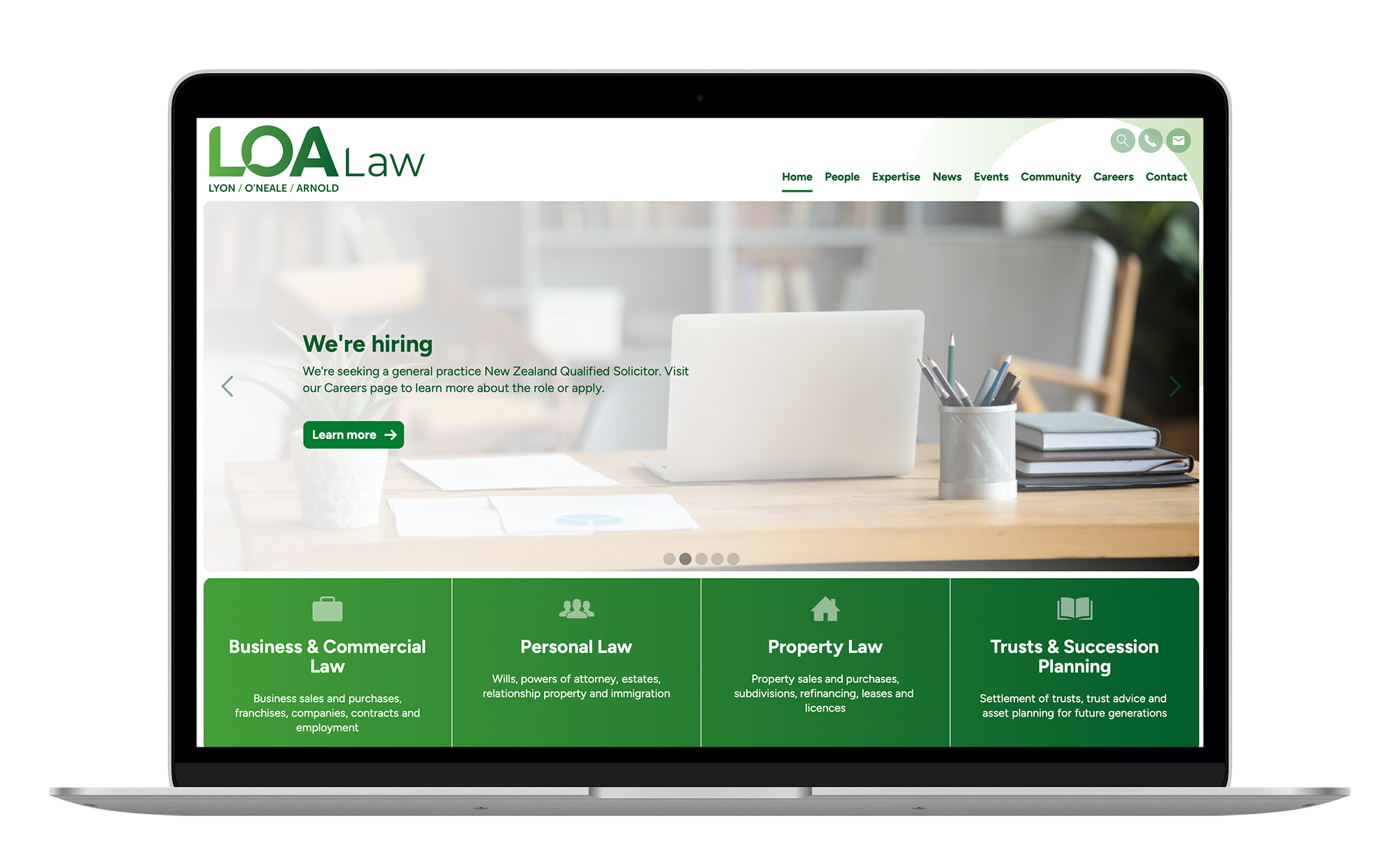 Preview of LOA Law (previously Lyon O'Neale Arnold Lawyers) website, built by Sam Boggiss