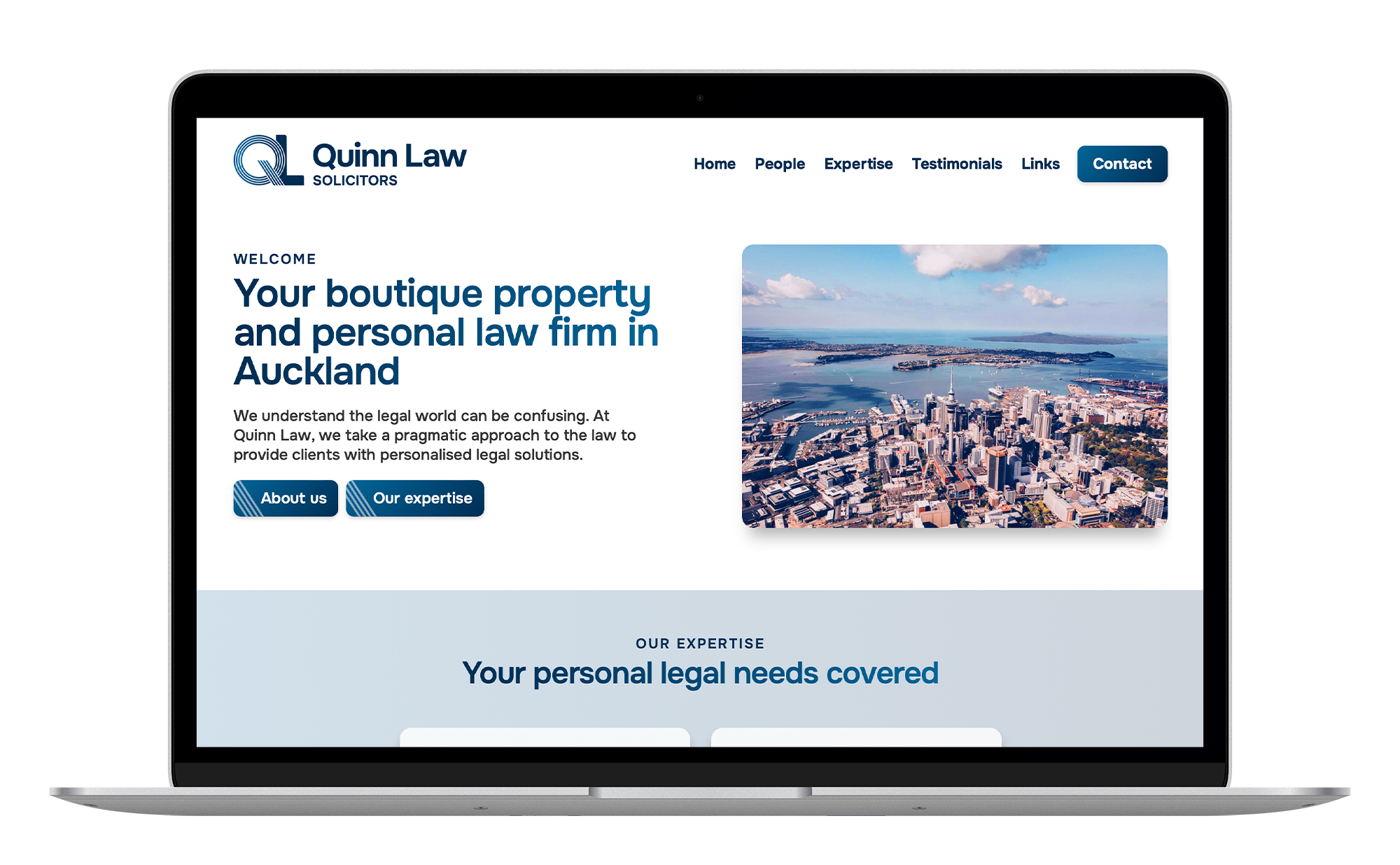 Preview of Quinn Law website, built by Sam Boggiss